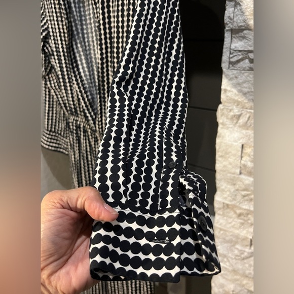 Marimekko black and beige polka dot pantsuit size Small - Picture 7 of 12